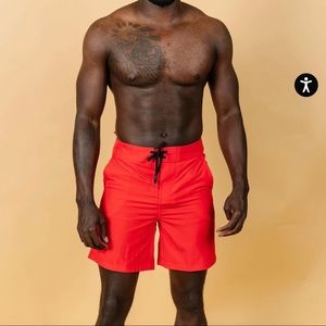 Kortni Jeane Red Mens Board shorts Size 28 NWT Swim trunks swimsuits